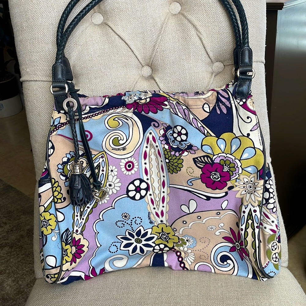 Brighton multi colored canvas shoulder bag